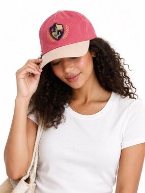 Free People Pink Anchor Coastal Baseball Hat Adjustable NWT